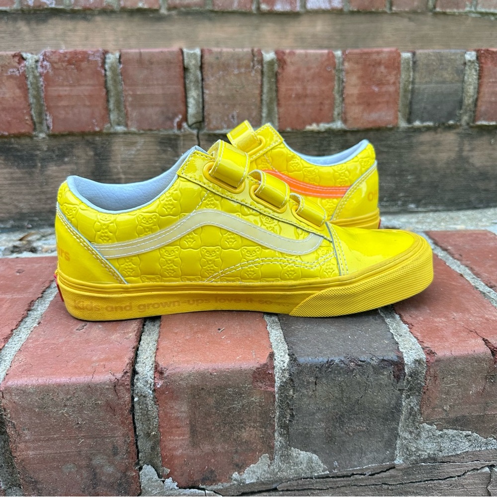Vans x Haribo Gummy Bear Yellow Patent Old Skool Velcro Strap Sneakers Size 7.5 - Picture 7 of 14